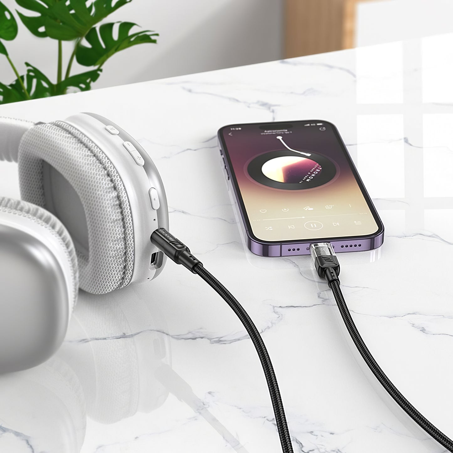 Audio kabel Lightning - 3.5mm HOCO UPA27, 1.2m, Sort