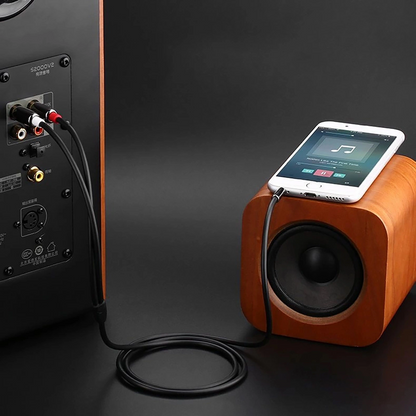 Audio kabel 3.5mm - 2 x RCA UGREEN AV116, 1m, Sort