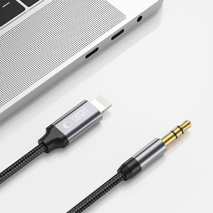 Audio kabel Lightning - 3.5mm Tech-Protect Ultraboost, 1m, Sort