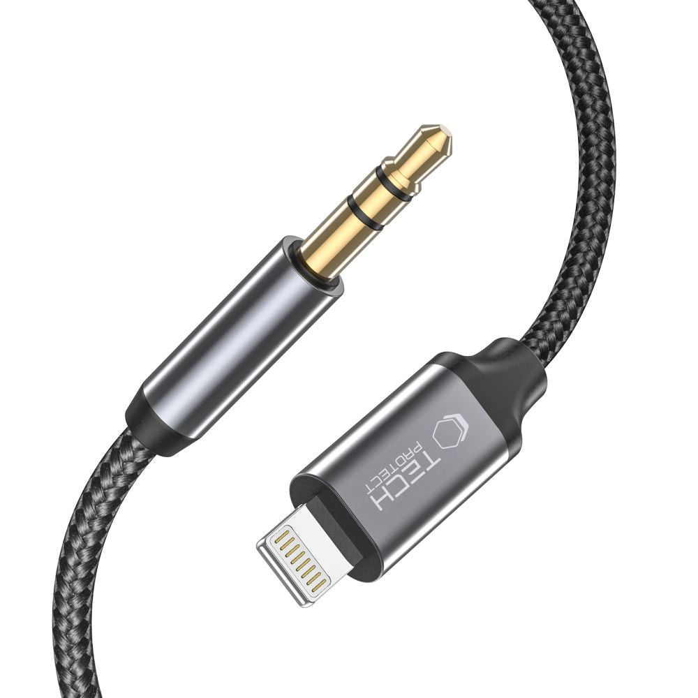 Audio kabel Lightning - 3.5mm Tech-Protect Ultraboost, 1m, Sort