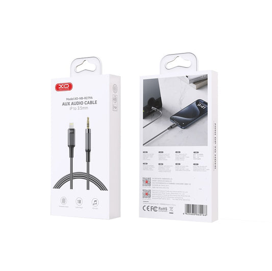 Lynkabel Lightning - 3.5mm XO Design NB-R279A, 1m, Sort