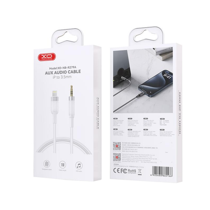 Audio kabel Lightning - 3.5mm XO Design NB-R279A, 1m, Hvid