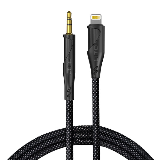 Audio kabel Lightning - 3.5mm Lito LA02, 1m, Sort