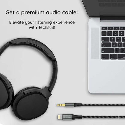 Lightning Audio Cable - 3.5mm Techsuit AC17 NexaSound, 1m, Gray