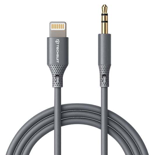 Audio Kabel Lightning - 3.5mm Techsuit AC5 SoundFlex, 1m, Grå