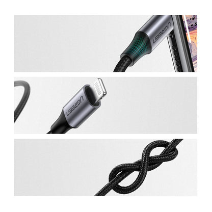 Audio kabel Lightning - 3.5mm UGREEN US315 (70509), 1m, Sort