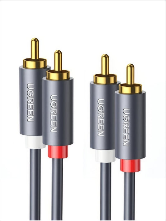 UGREEN AV104 Audio Kabel, 2 x RCA - 2 x RCA, 3m, Sort