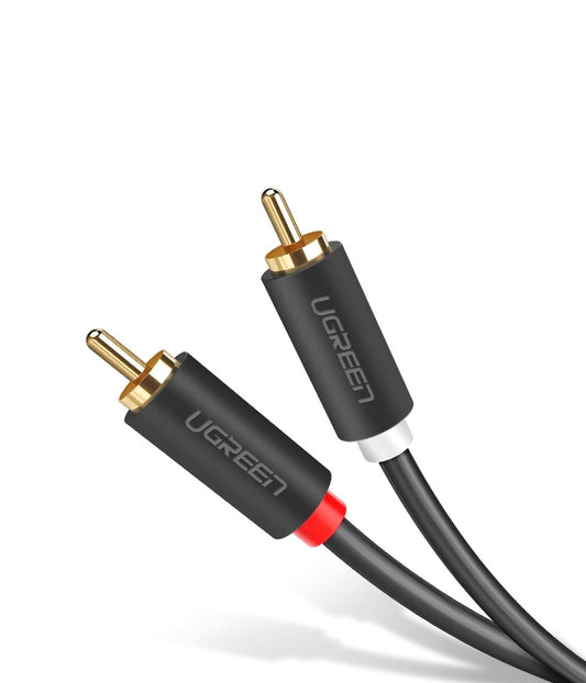 UGREEN AV104 Audio Kabel, 2 x RCA - 2 x RCA, 2m, Sort