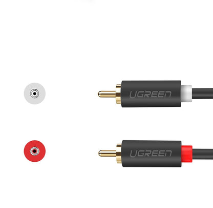 UGREEN AV104 Audio Cable, 2 x RCA - 2 x RCA, 2m, Black