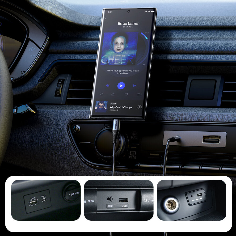 Audio Kabel USB-C - 3.5mm Joyroom SY-A07, 1.2m, Sort
