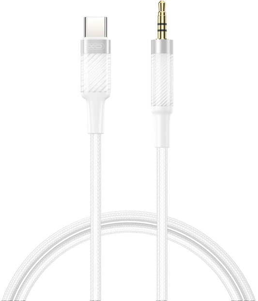 Audio Kabel USB-C - 3,5 mm XO Design NB-R279B, 1 m, Hvid