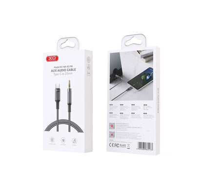 Audio Kabel USB-C - 3,5 mm XO Design NB-R279B, 1 m, Sort