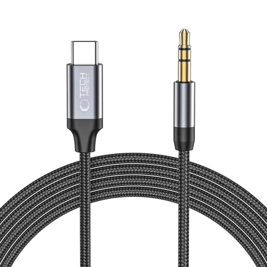 Audio Kabel USB-C - 3.5mm Tech-Protect Ultraboost, 1m, Sort