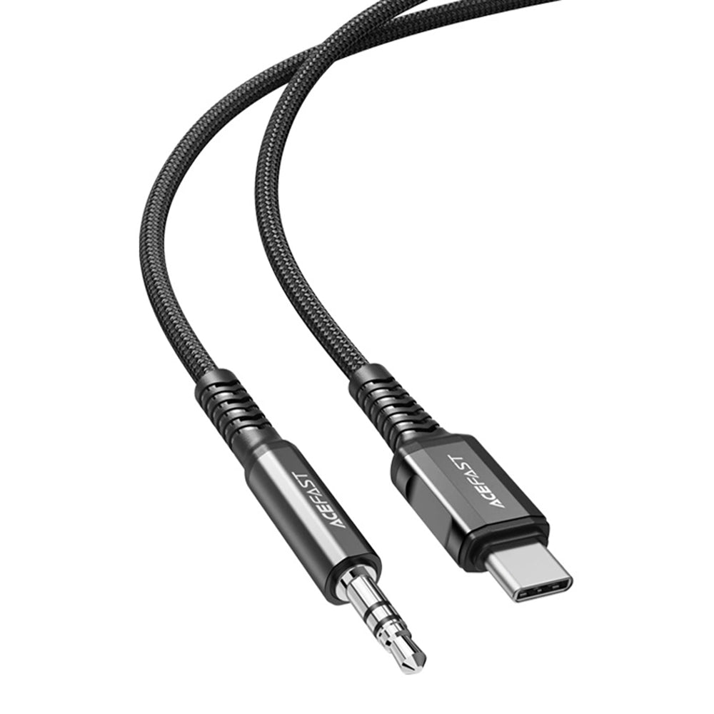Audio kabel USB-C - 3.5mm Acefast C1-08, 1.2m, Sort