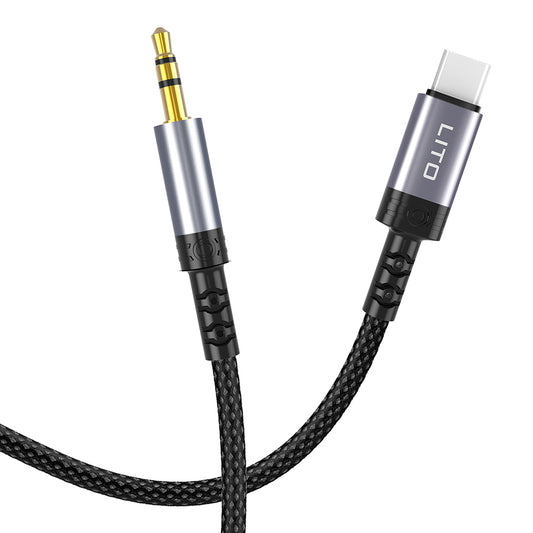 Audio Kabel USB-C - 3.5mm Lito LA01T, 1m, Sort