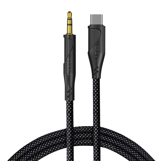 Audio Kabel USB-C - 3.5mm Lito LA02, 1m, Sort