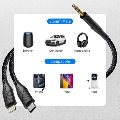Audio Kabel USB-C - 3.5mm Lito LA02, 1m, Sort
