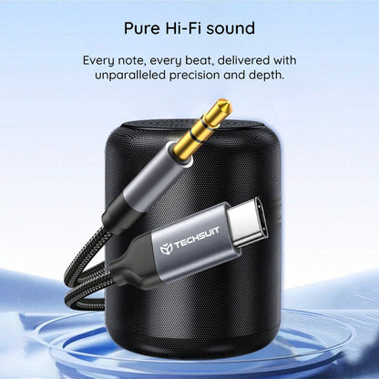 Audio kabel USB-C - 3.5mm Techsuit AC11 FuseXound, 0.5m, Grå