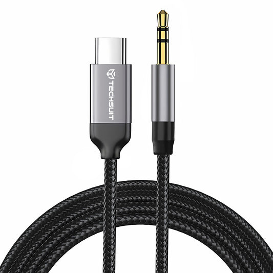 Audio Kabel USB-C - 3.5mm Techsuit AC9 SoundShell, 1.5m, Grå