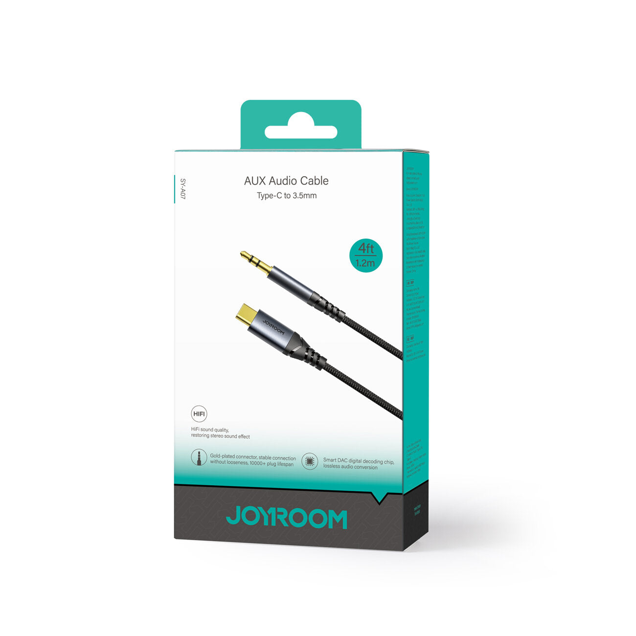 Audio Kabel USB-C - 3.5mm Joyroom SY-A07, 1.2m, Sort