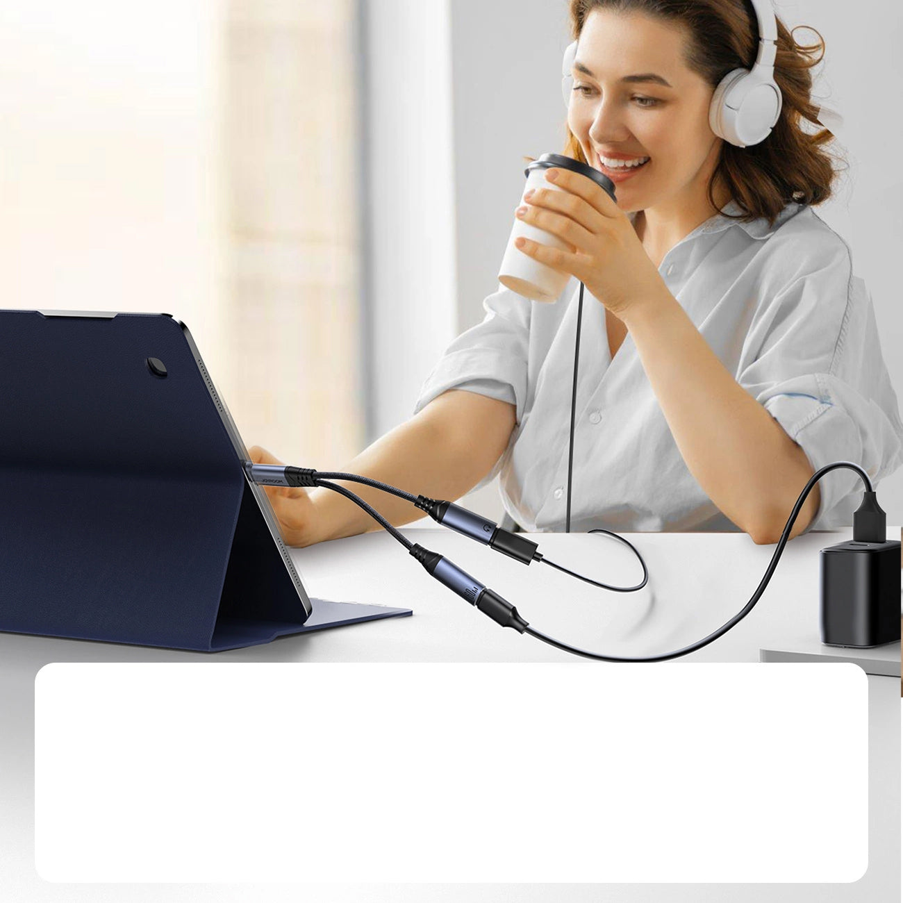USB-C lydkabel - 2 x USB-C Joyroom SY-C03, 0,14 m, Sort