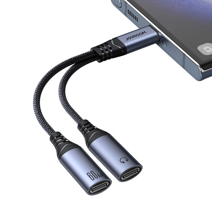 USB-C lydkabel - 2 x USB-C Joyroom SY-C03, 0,14 m, Sort