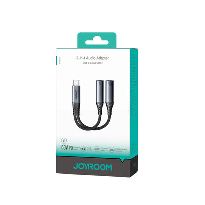 USB-C lydkabel - 2 x USB-C Joyroom SY-C03, 0,14 m, Sort