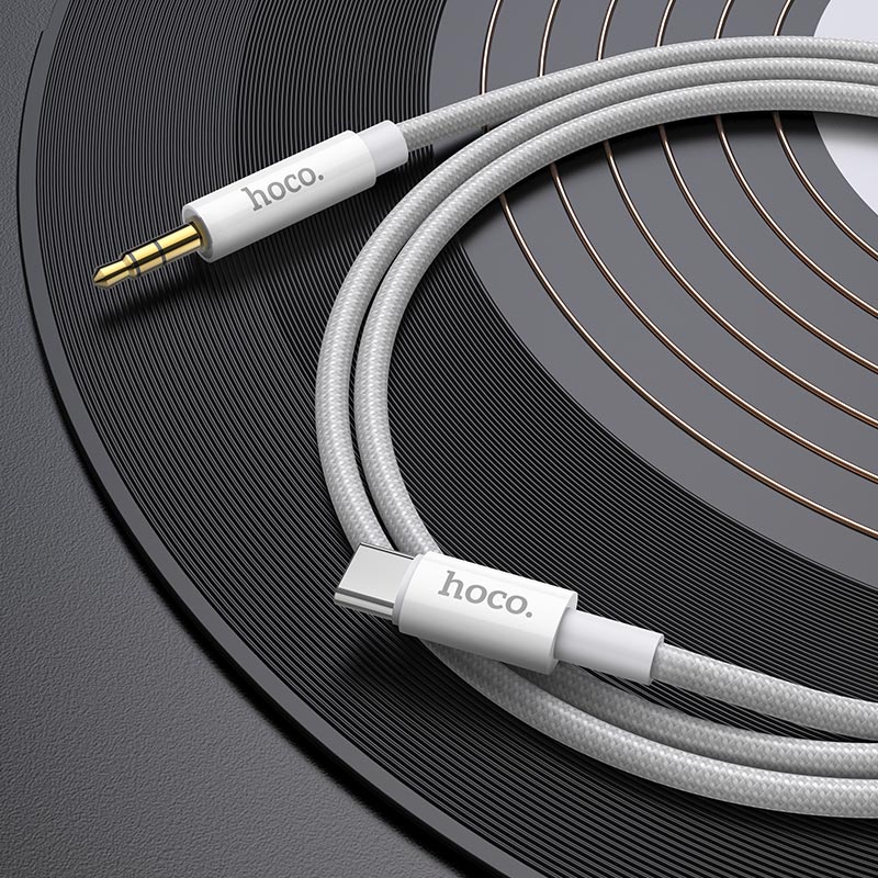Audio kabel USB-C - 3.5mm HOCO UPA19, 1m, Sølv