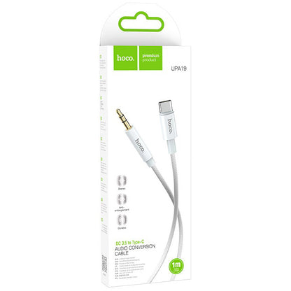 Audio kabel USB-C - 3.5mm HOCO UPA19, 1m, Sølv