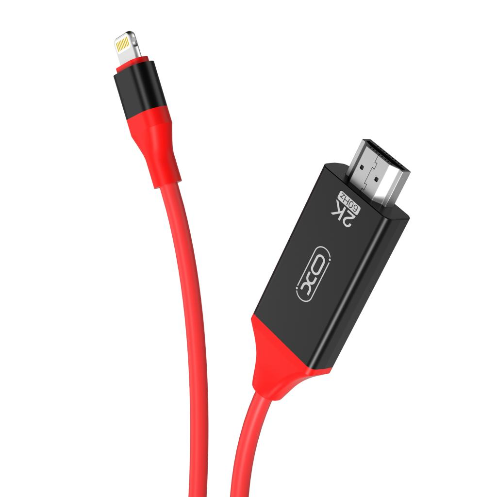 Audio- og videokabel Lightning - HDMI XO Design GB006, 1,8 m, Rød