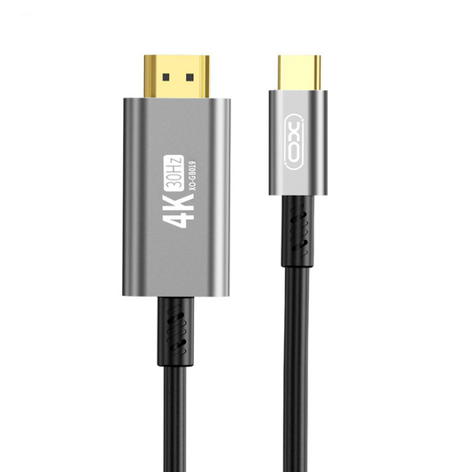 Audio- og videokabel USB-C - HDMI XO Design GB019, 1,8 m, Sort