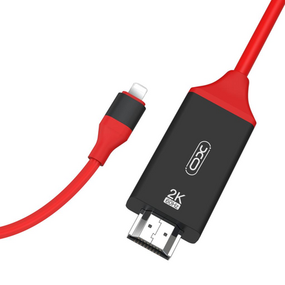 Audio- og videokabel Lightning - HDMI XO Design GB006, 1,8 m, Rød