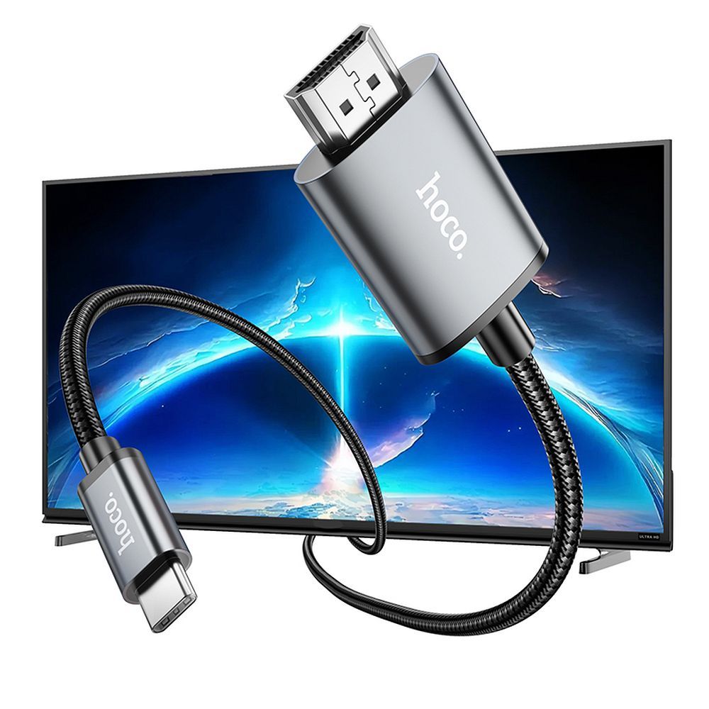 Audio- og videokabel USB-C - HDMI HOCO UA27, 2m, Grå