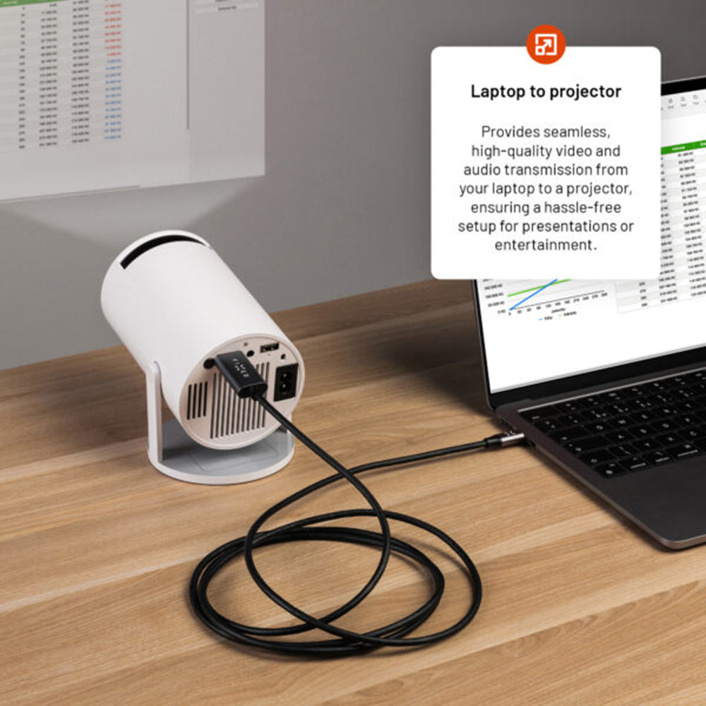 Audio- og videokabel USB-C - HDMI Fixed, 2m, Grå