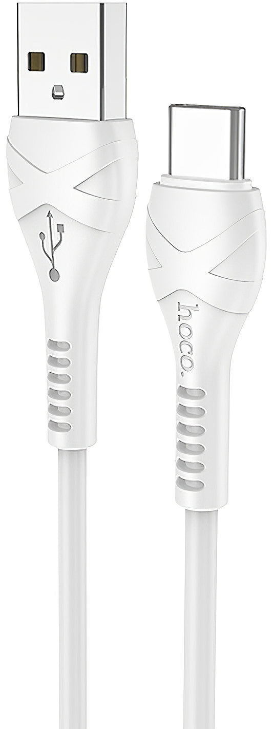 Data- og opladningskabel USB-A - USB-C HOCO X37, 18W, 1m, Hvid