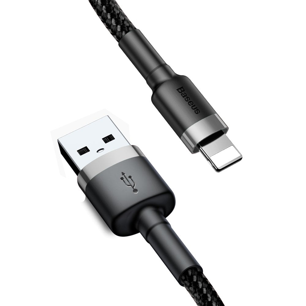 USB-A - Lightning Baseus Cafule data- og opladningskabel, 18W, 3m, Grå CALKLF-RG1