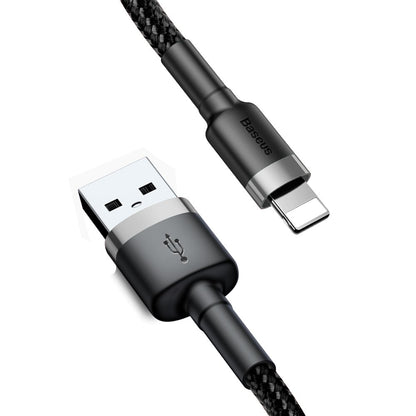 USB-A - Lightning Baseus Cafule data- og opladningskabel, 18W, 3m, Grå CALKLF-RG1