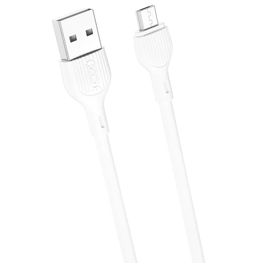 Data- og opladningskabel USB-A - microUSB XO Design NB200, 10W, 1m, Hvid
