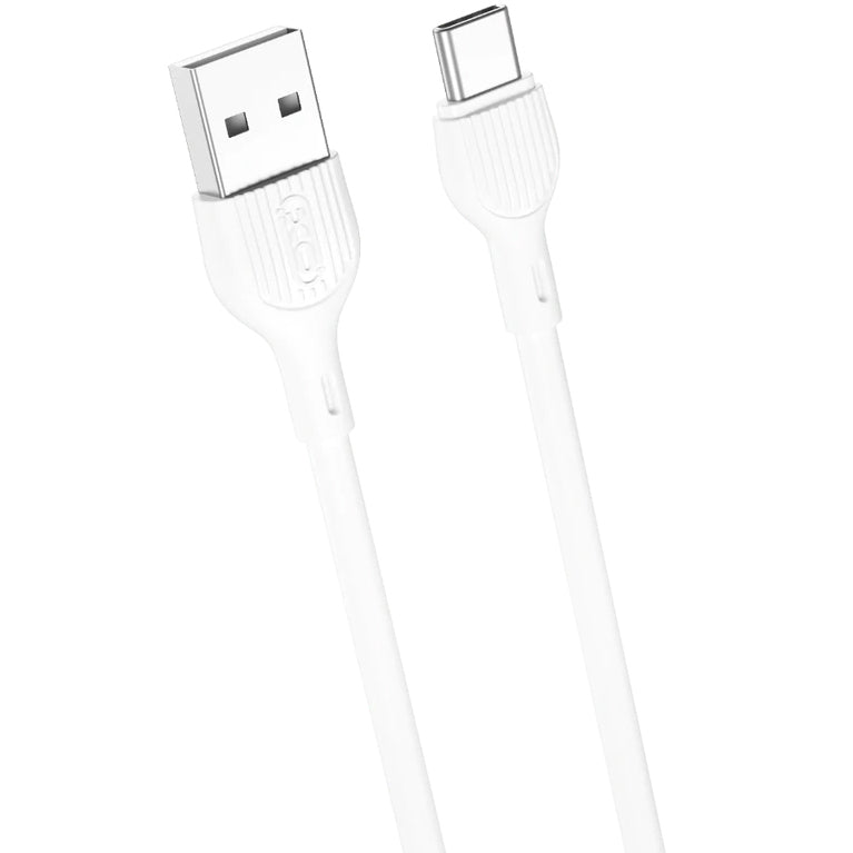 Data- og opladningskabel USB-A - USB-C XO Design NB200, 10W, 1m, Hvid
