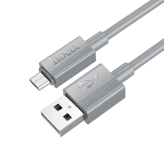 Data- og opladningskabel USB-A - microUSB HOCO X107, 18W, 1m, Grå