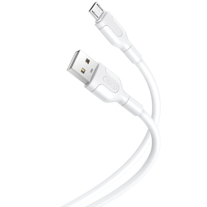 Data- og opladningskabel USB-A - microUSB XO Design NB212, 18W, 1m, Hvid
