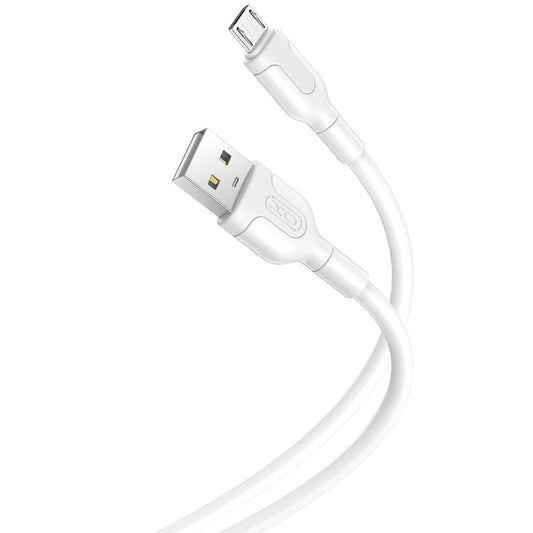 Data- og opladningskabel USB-A - microUSB XO Design NB212, 18W, 1m, Hvid