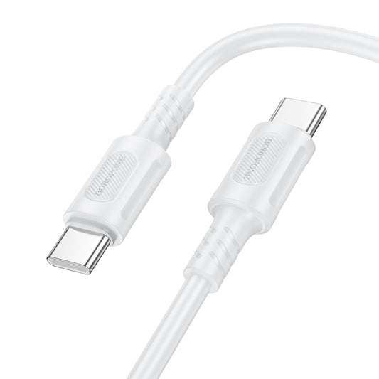 USB-C data- og opladningskabel - USB-C Borofone BX111 Feliz, 60W, 1m, hvid 