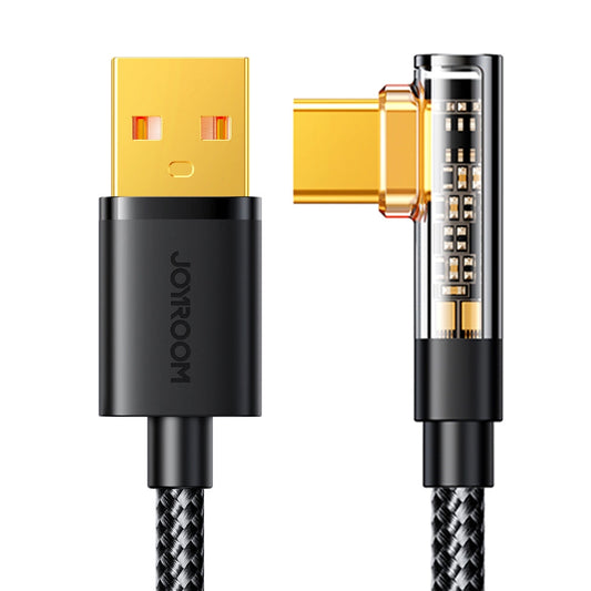 Data- og opladningskabel USB-A - USB-C Joyroom S-UC027A6 Angled, 60W, 1.2m, Sort