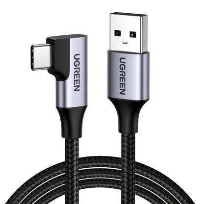 Data- og opladningskabel USB-A - USB-C UGREEN US385 Vinklet, 60W, 1m, grå 