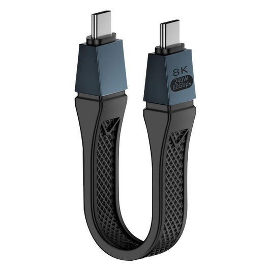 USB-C data- og opladningskabel - USB-C OEM 8K Video, 240W, 0,13m, Sort