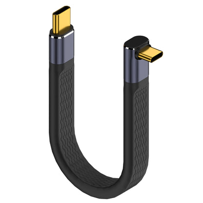 USB-C Data og Opladningskabel - USB-C OEM Angled 8K Video Version 2, 240W, 0.15m, Sort