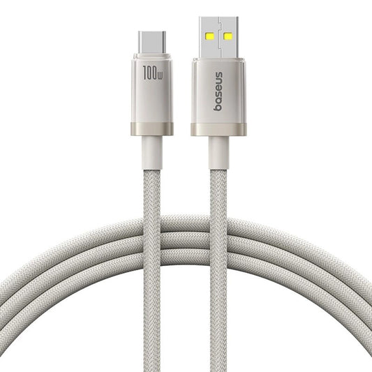 Data- og opladningskabel USB-A - USB-C Baseus Titanium, 100W, 1m, Sølv P10378102G21-00