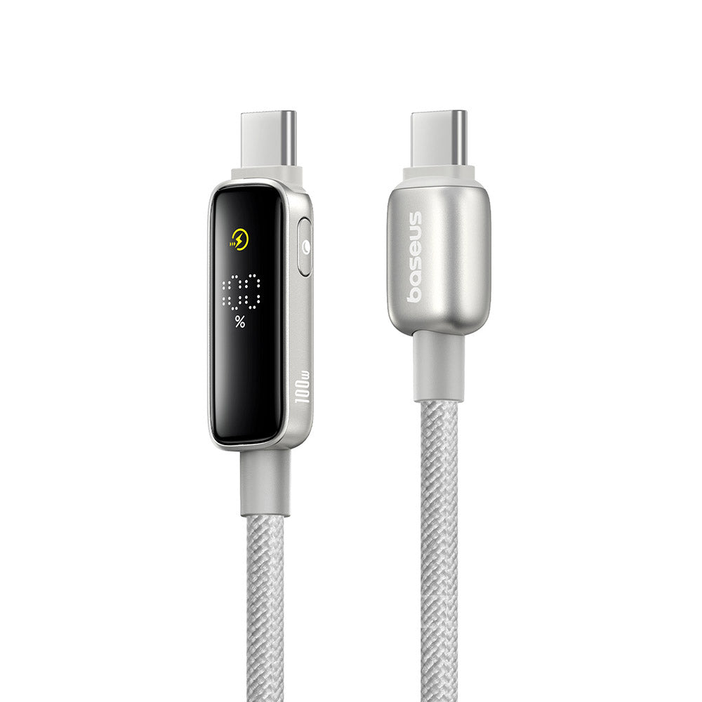 Data- og opladningskabel USB-C - USB-C Baseus Vipow Display, 100W, 2m, Grå P10381802851-01