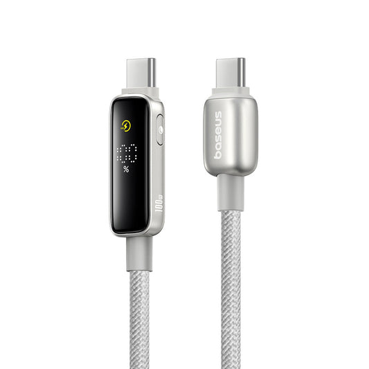 Data- og opladningskabel USB-C - USB-C Baseus Vipow Display, 100W, 2m, Grå P10381802851-01
